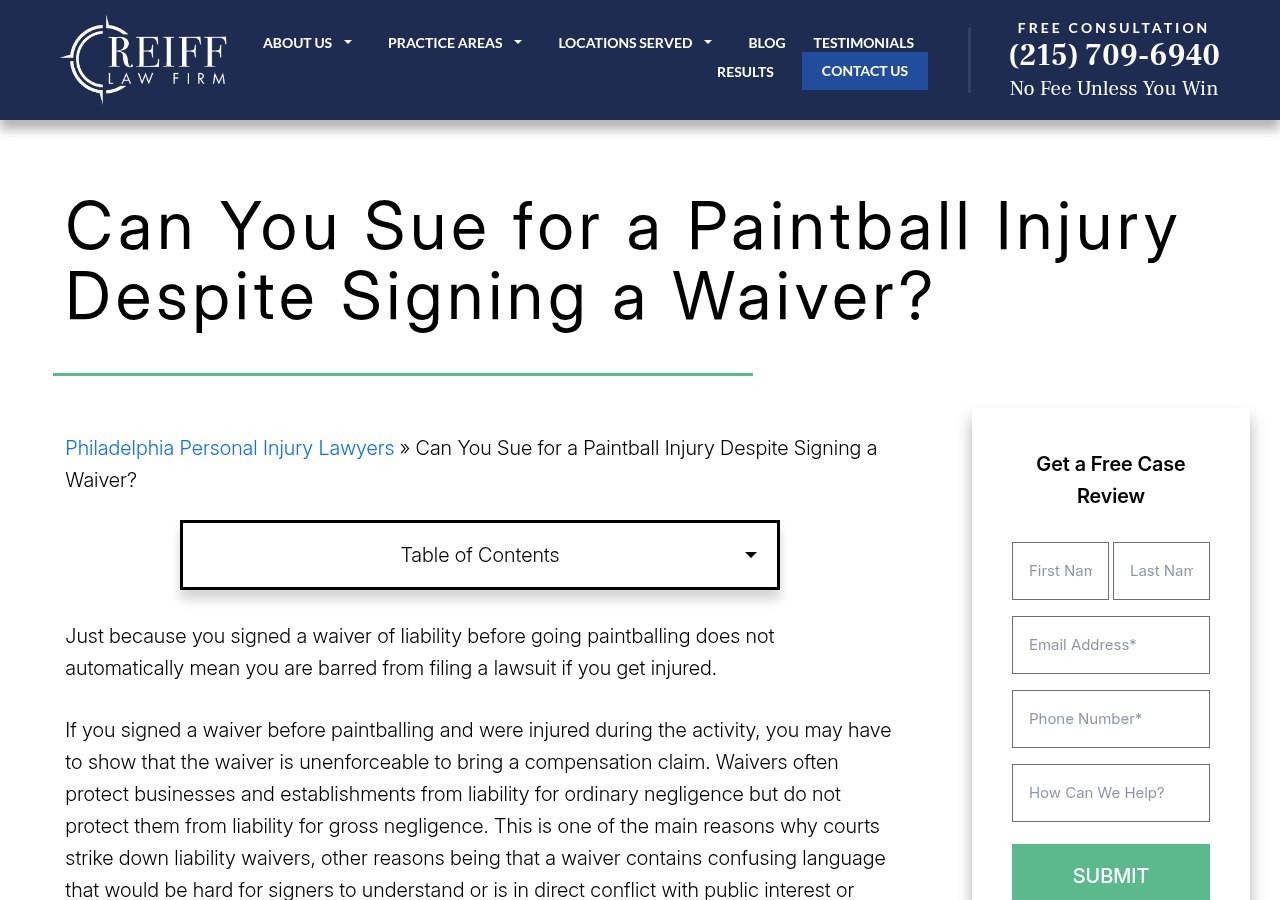 Reiff Law Firm paintball waiver enforceability analysis page