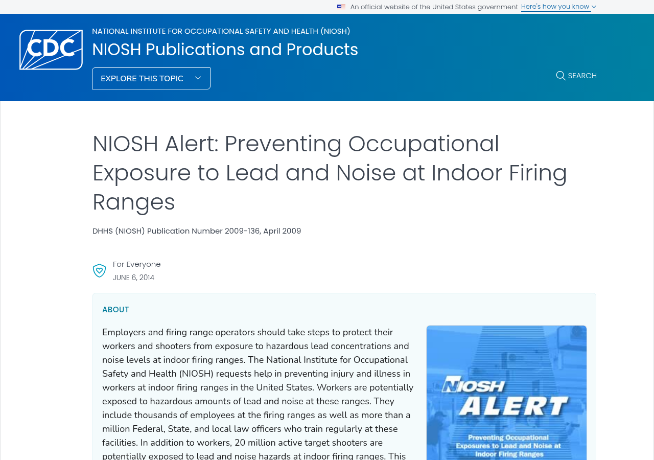 NIOSH Alert on preventing occupational exposure to lead and noise at indoor firing ranges